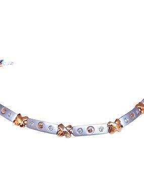 .50ct Natural Diamond Link Bracelet 14kt Gold Sandblast X 12388*